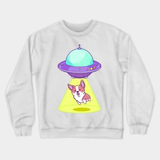 Dog Abduction - Alien Spaceship Crewneck Sweatshirt